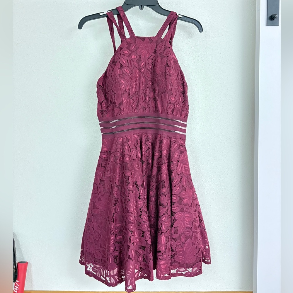 Burgundy Lace Dress